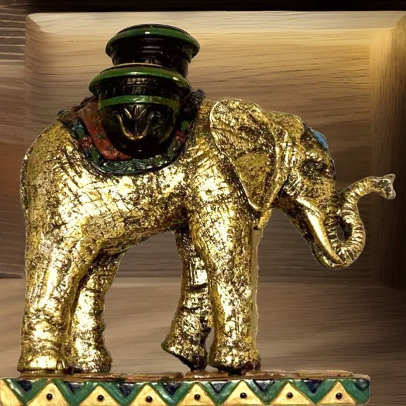 🐘CBK🐘 VTG 1998 BRONZE ELEPHANT FESTIVAL 3 STICK FIGURINE CANDLE HOLDER EUC🕯️ - Picture 2 of 8